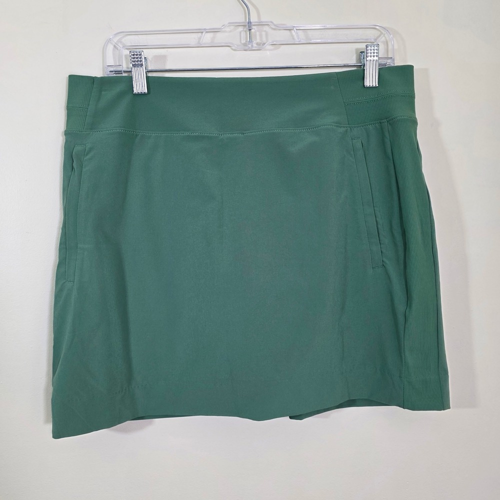 Athleta Women Skort Green Soho Skirt Athletic Golf Tennis Hiking Pockets Size 12